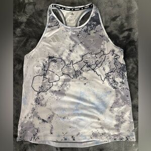 adidas Womens Boston Grey Camo Running Tank Top